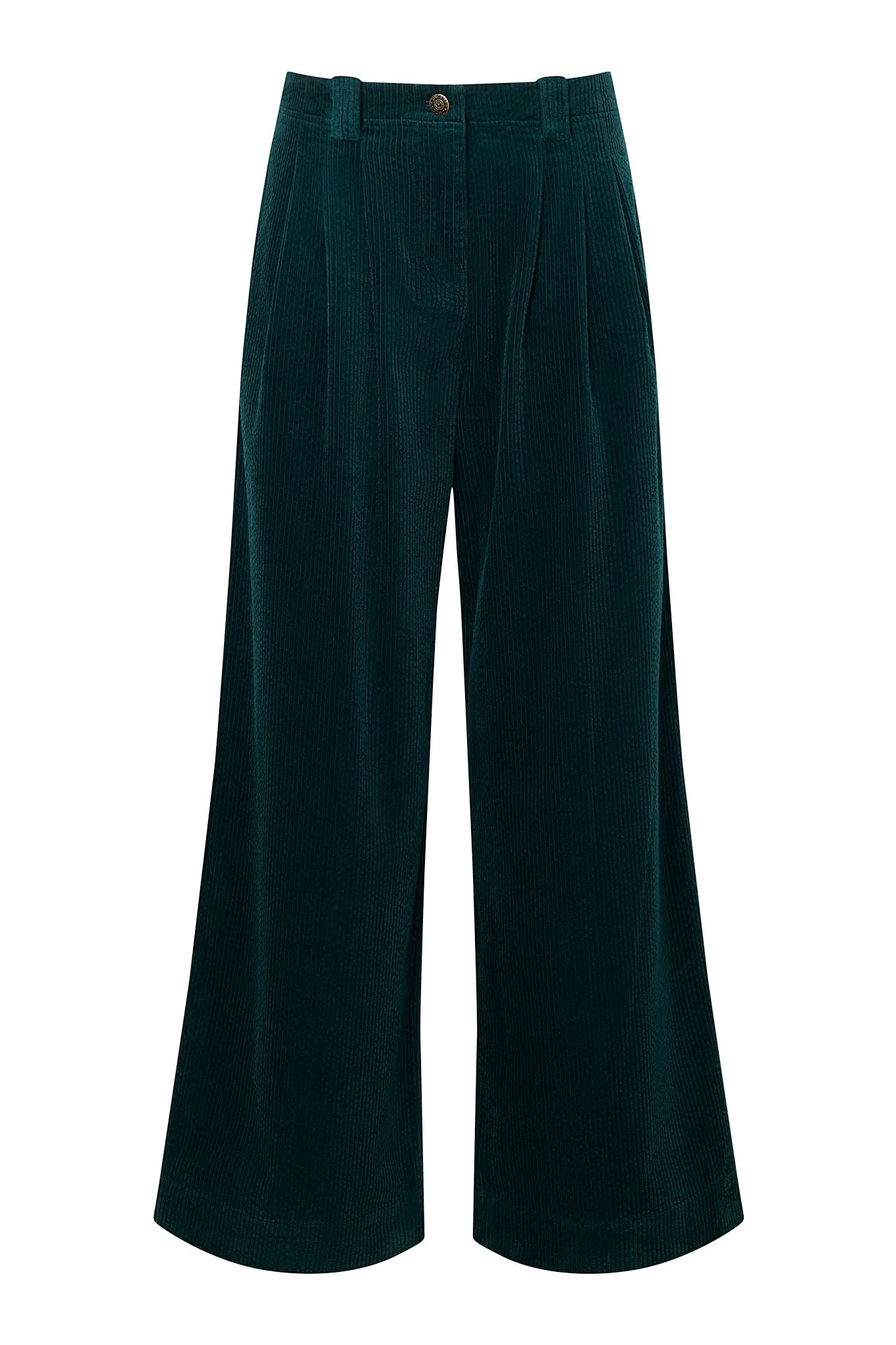 Lola Organic Cotton Corduroy Trouser Marine Green