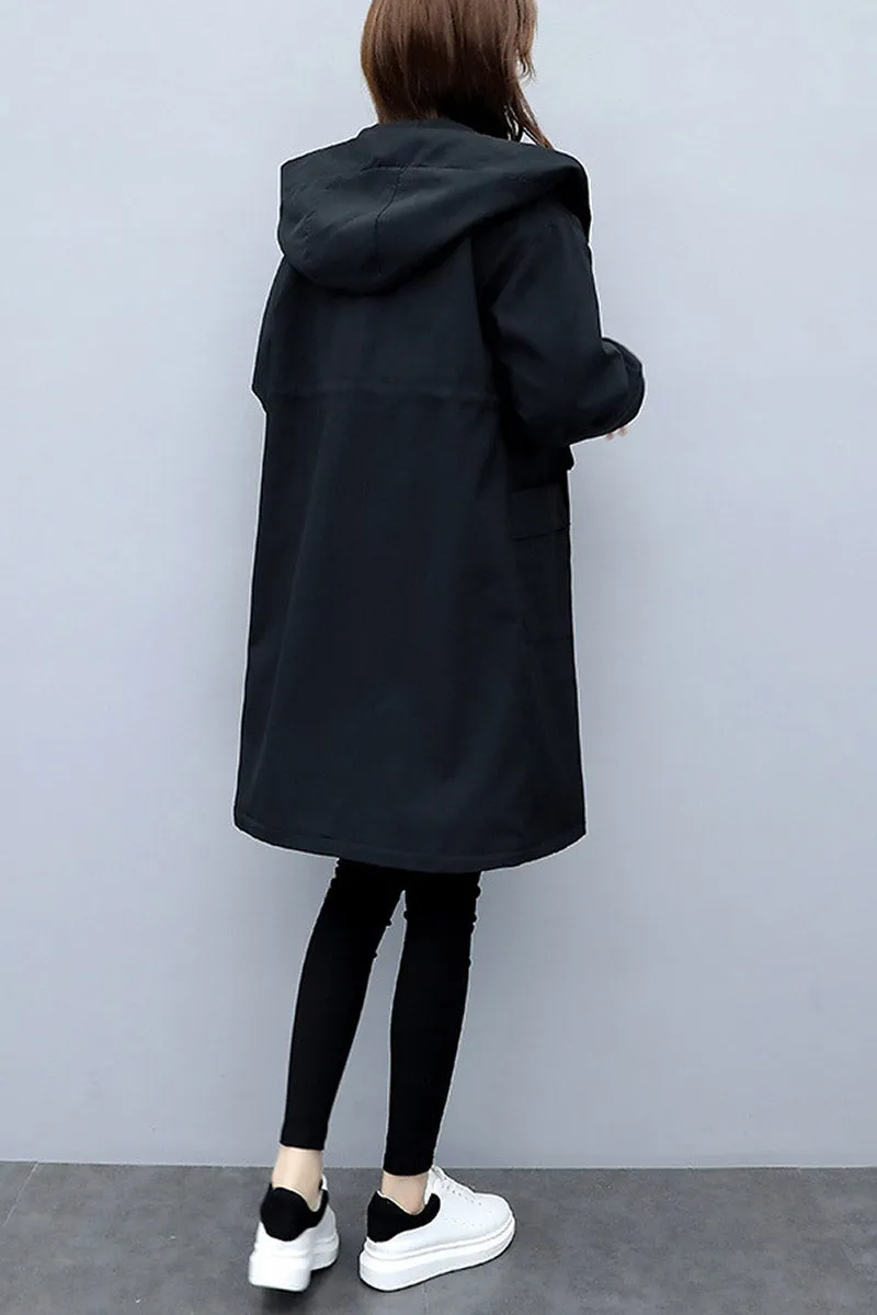 Long Coat with Velvet Lining and Hood