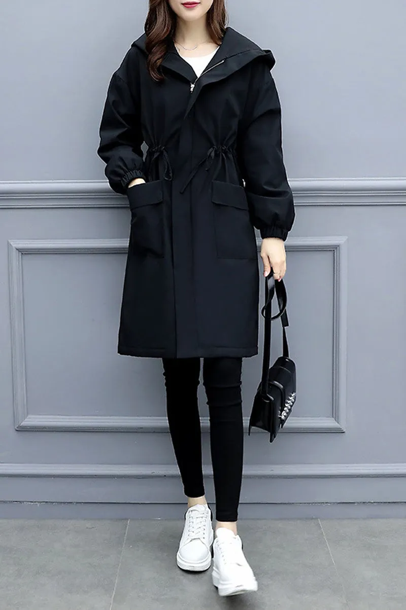 Long Coat with Velvet Lining and Hood