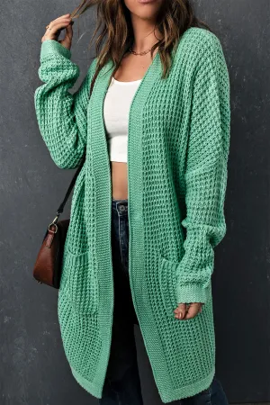 Long Line Open Front Knitted Cardigan