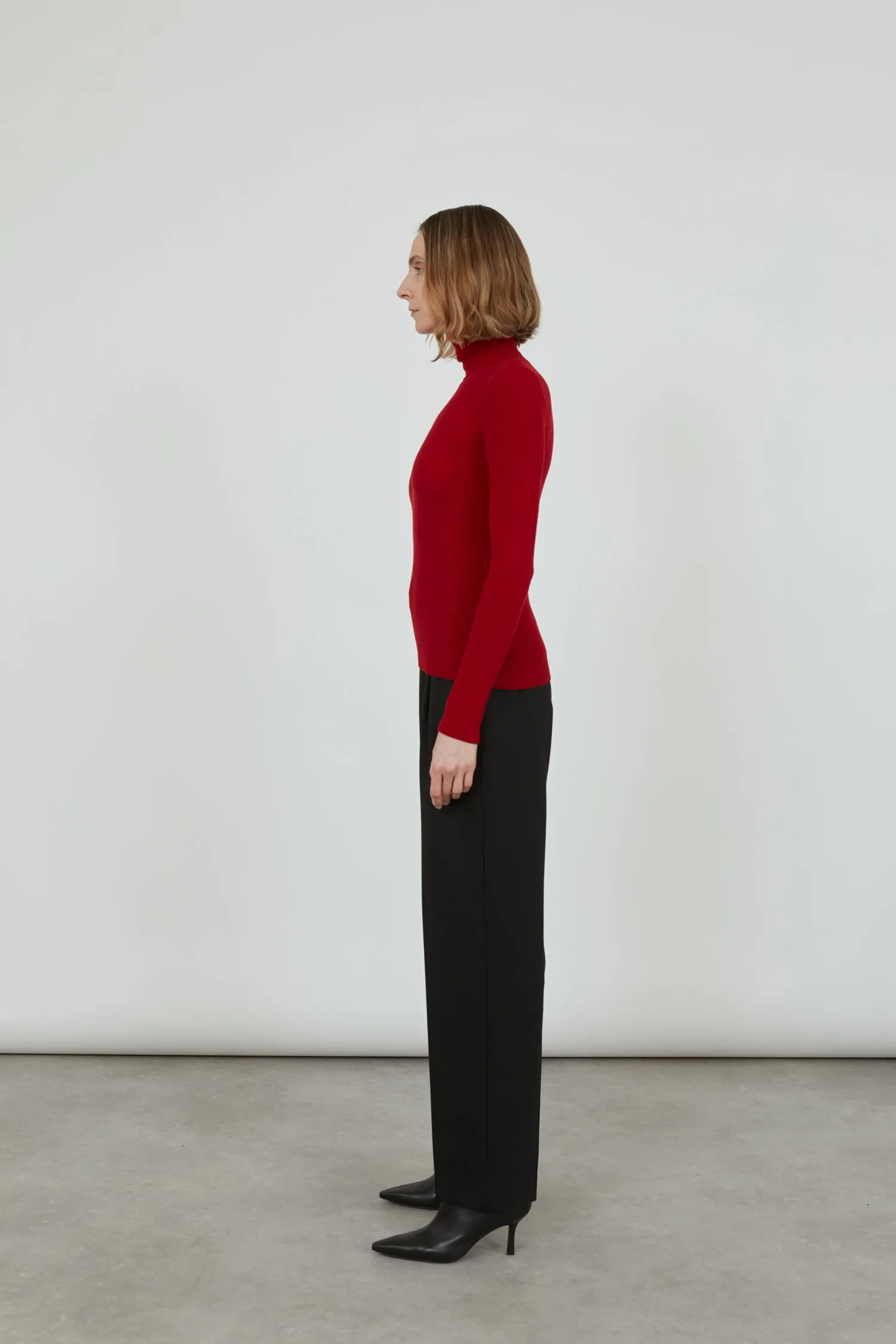 Lucy knitted top | Red - Merino wool