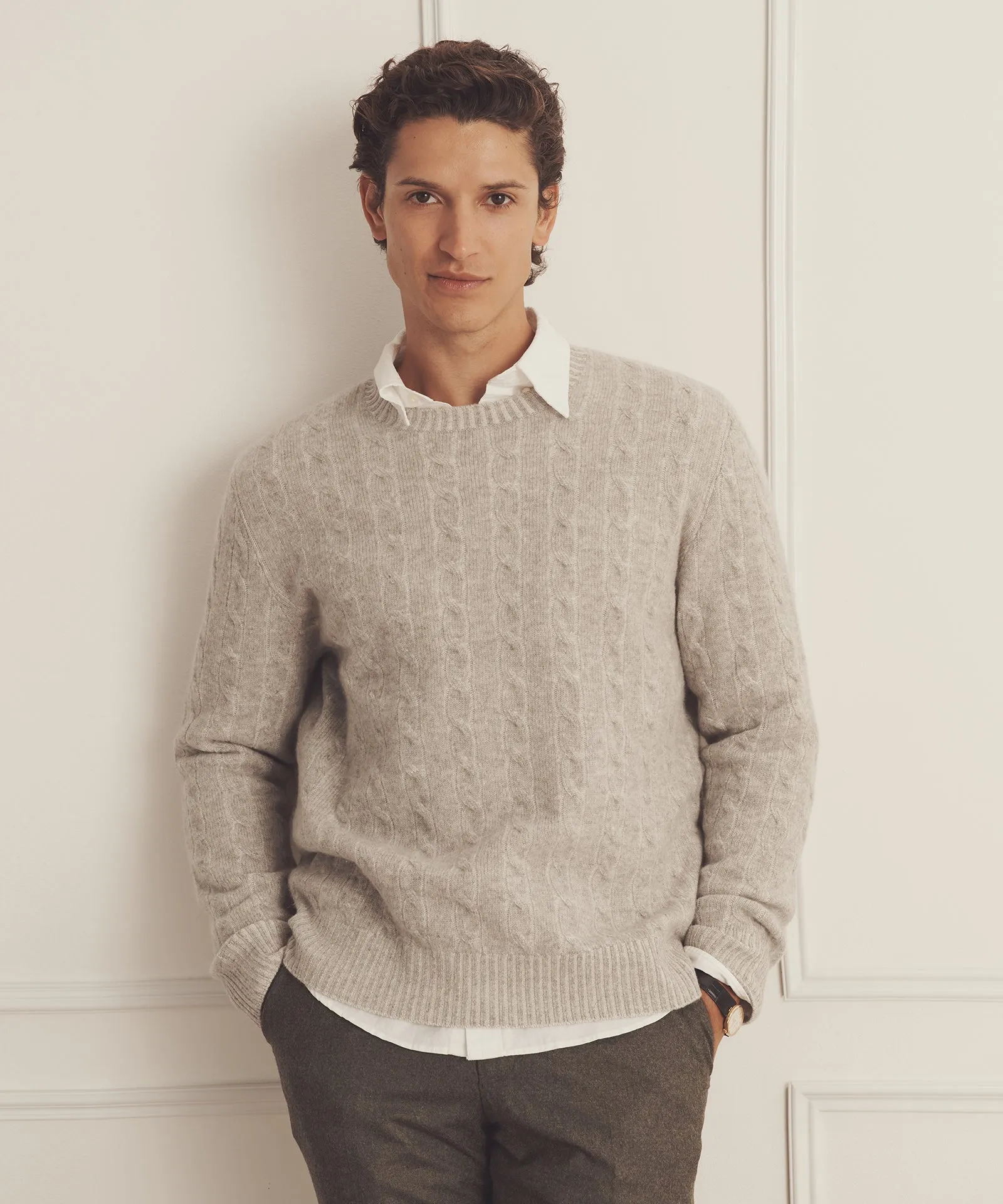 Luxe Cashmere Cable Crewneck