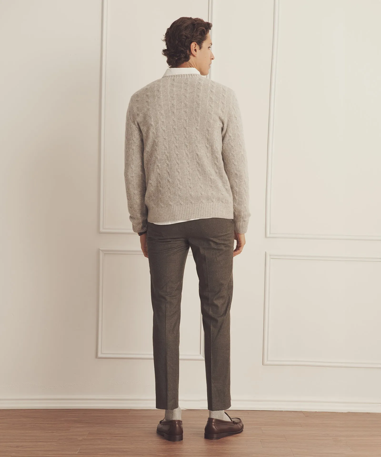 Luxe Cashmere Cable Crewneck