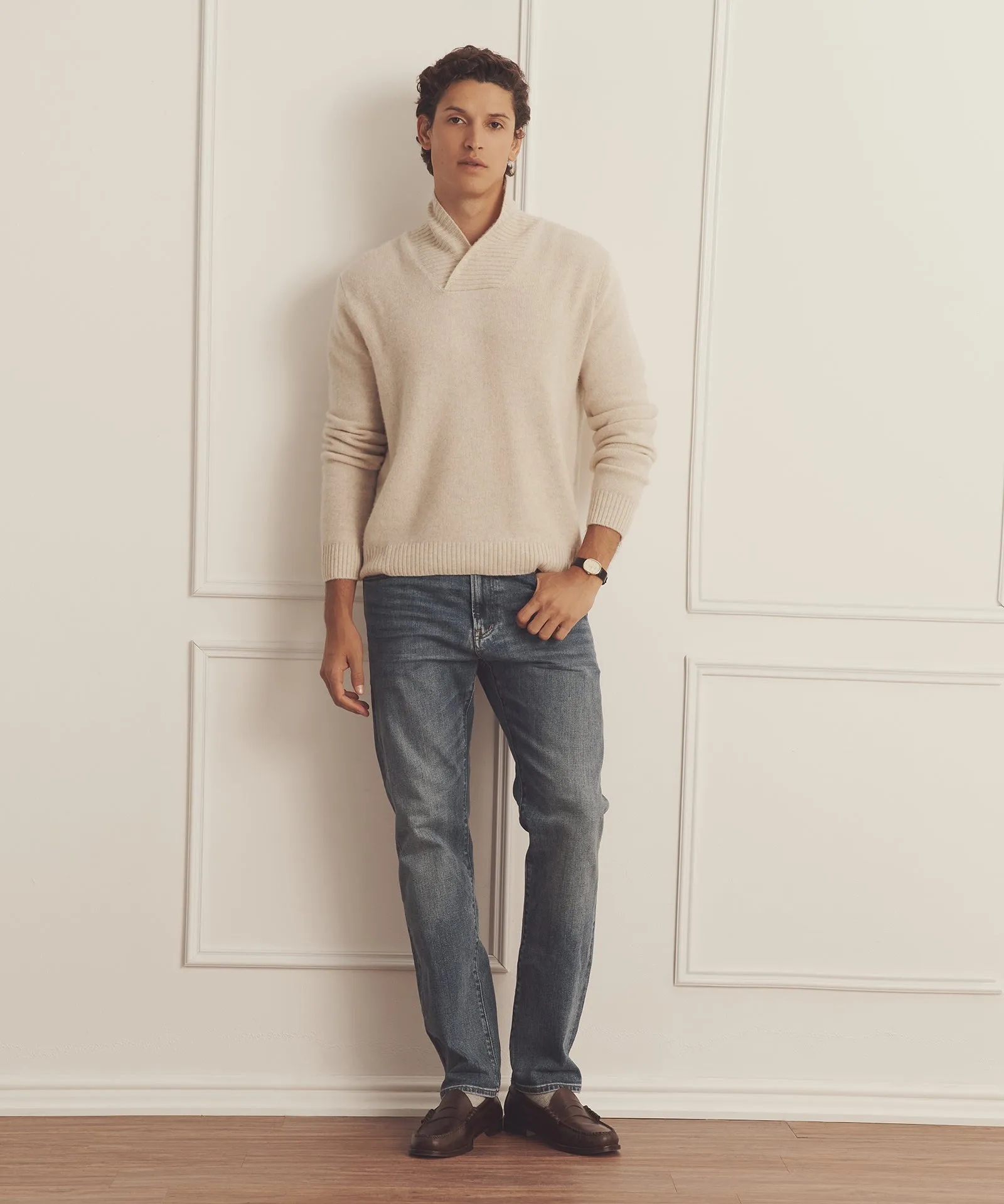 Luxe Cashmere Shawl Collar Pullover