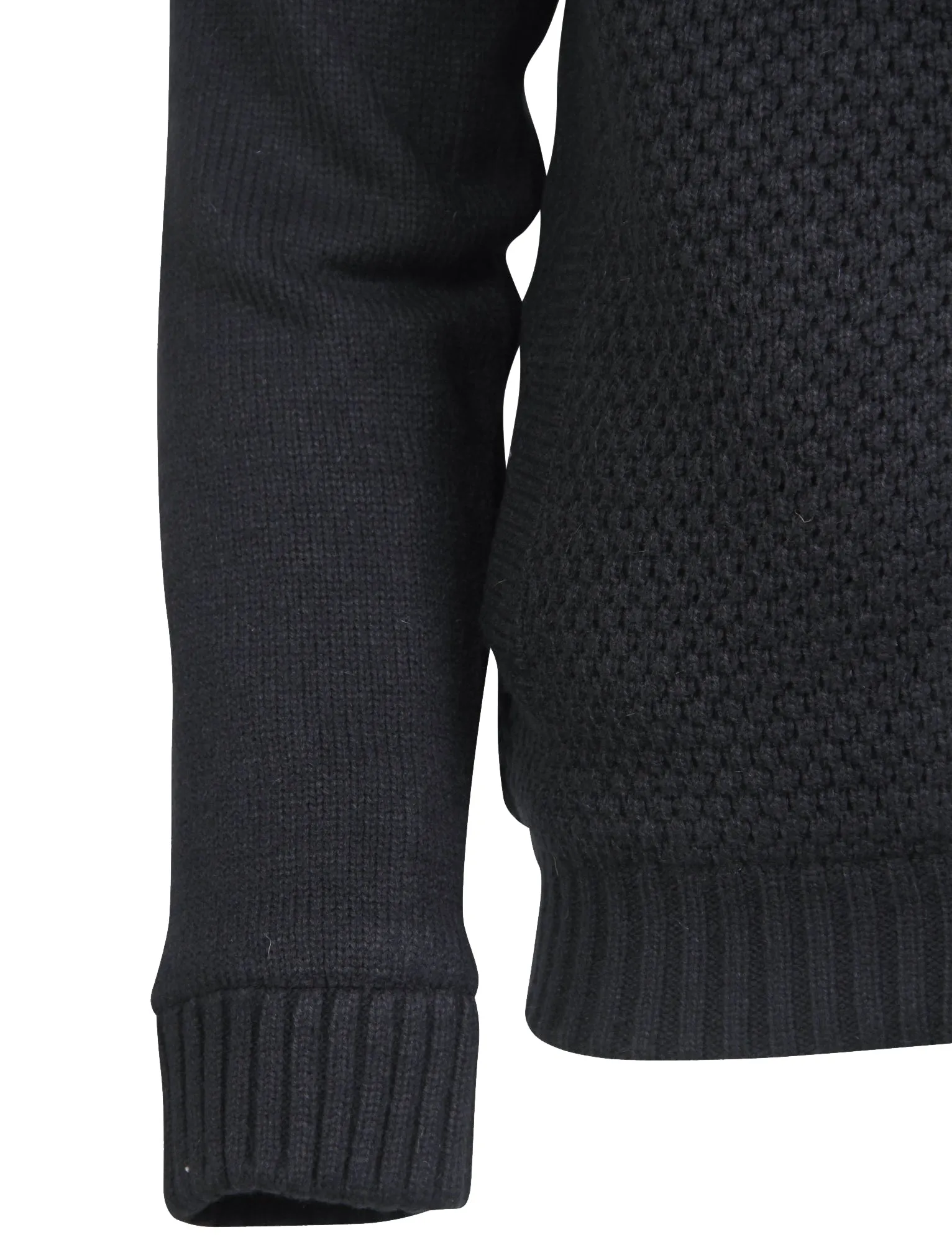 Macedonia Sherpa Lined Knitted Cardigan in Dark Navy - Dissident