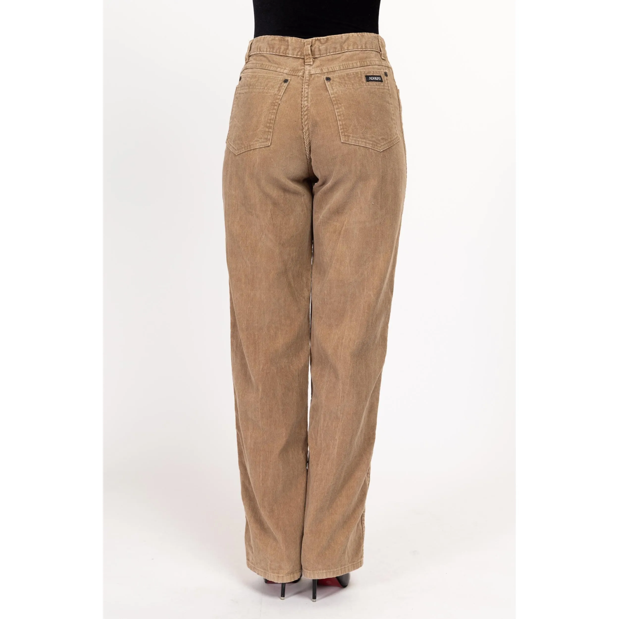 Medium 80s Tan Corduroy High Waisted Pants 29"