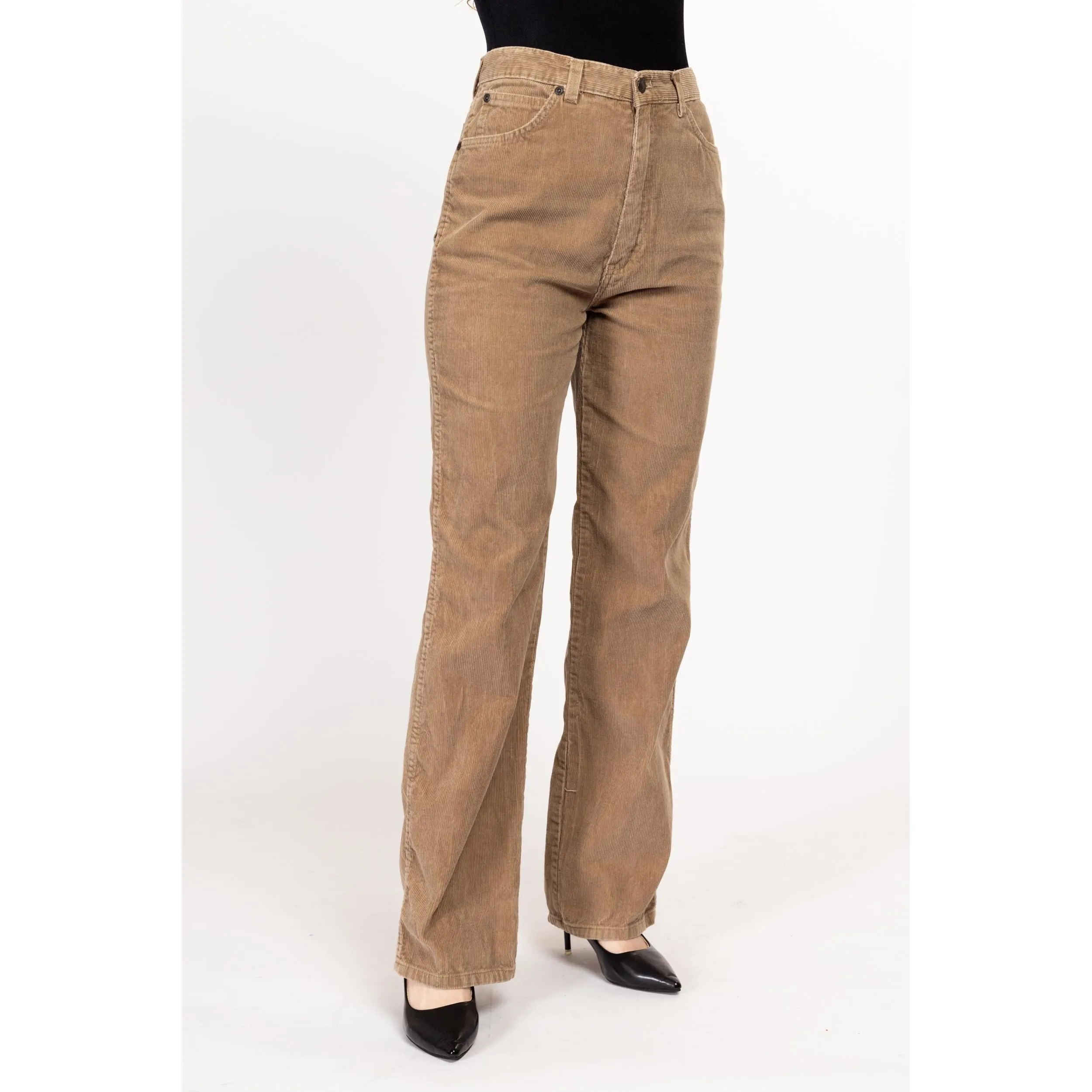 Medium 80s Tan Corduroy High Waisted Pants 29"