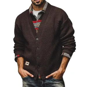 Men's Chunky Knit Vintage Cardigan 99337345U