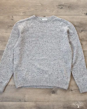 Merino Cashmere Blend Donegal Sweater - Ash