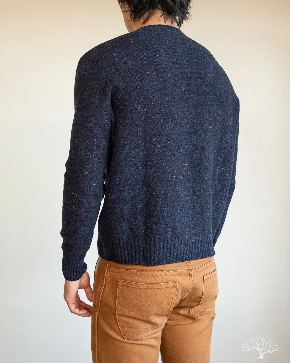 Merino Cashmere Blend Donegal Sweater - Prussia