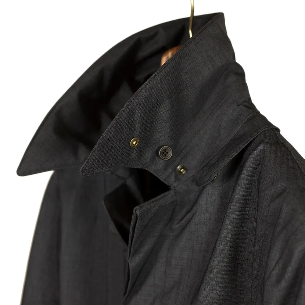 Mixed Navy Moscow raincoat with shearling collar and Arctic padded liner