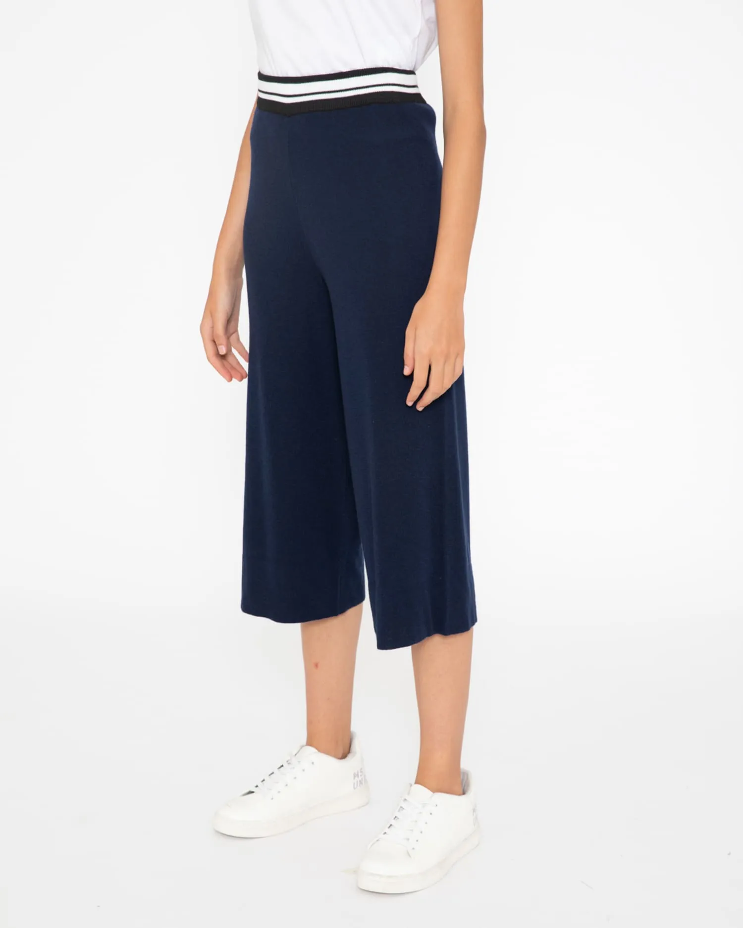 Mixed wool culottes pants