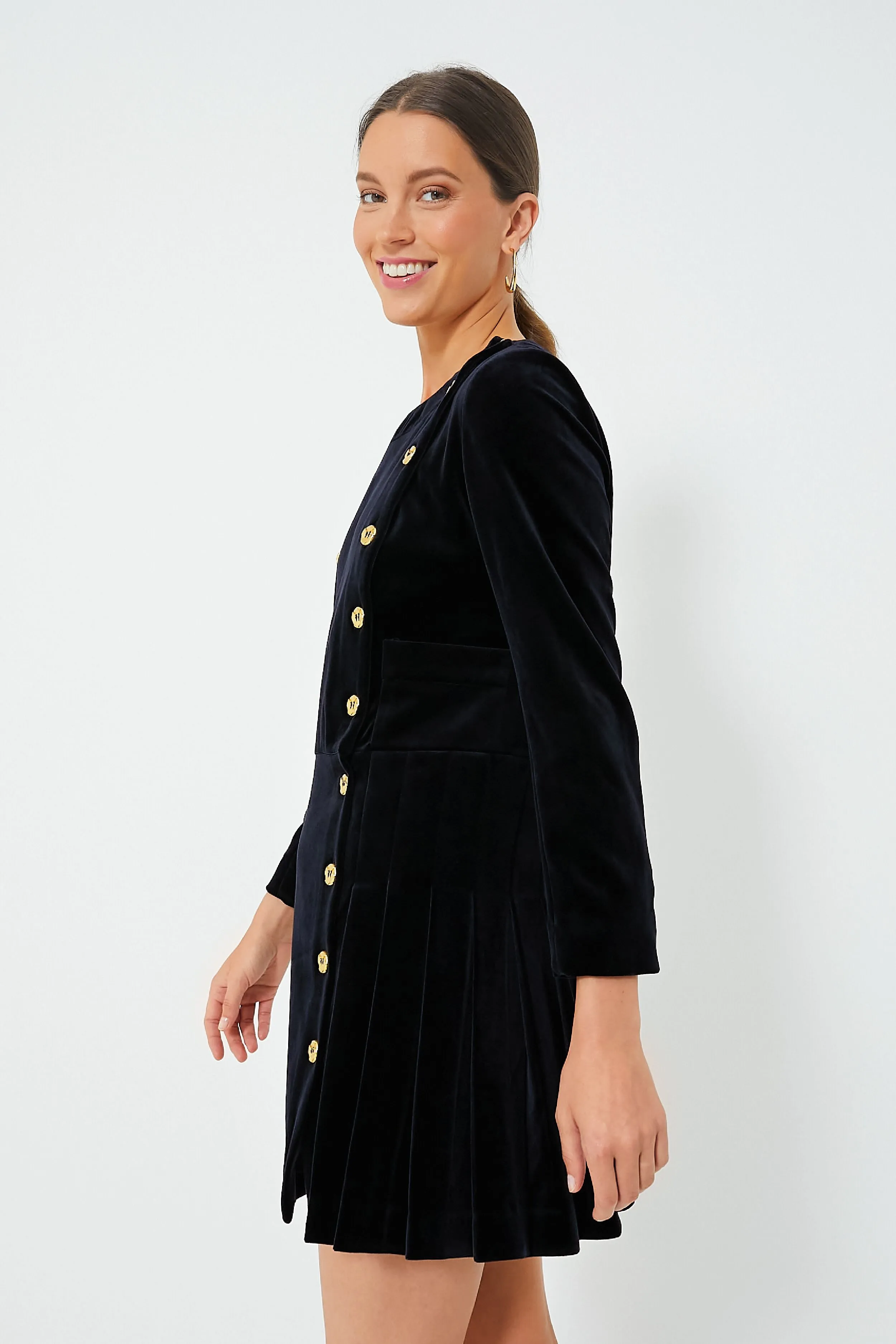 Navy Velvet Whitney Dress