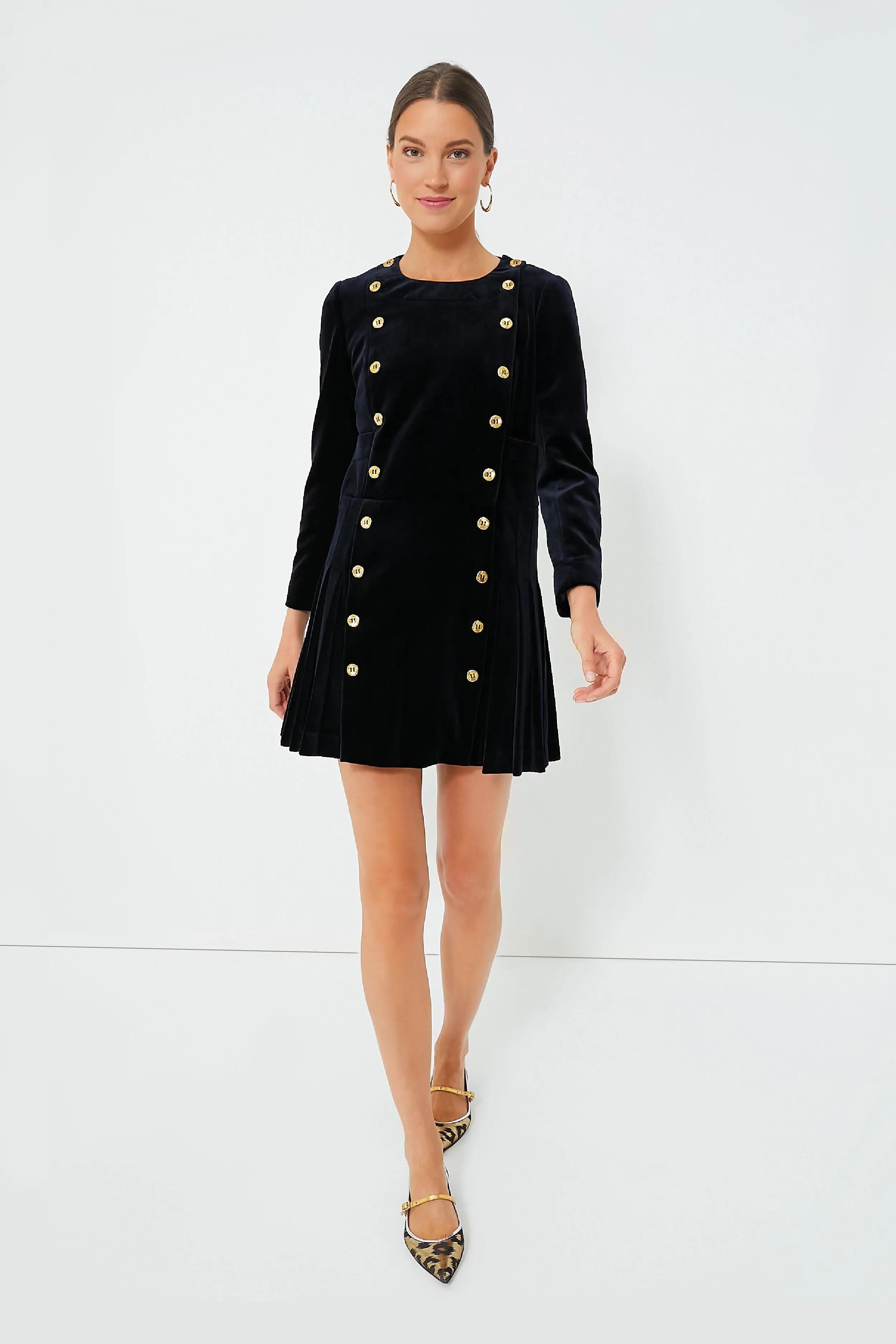 Navy Velvet Whitney Dress