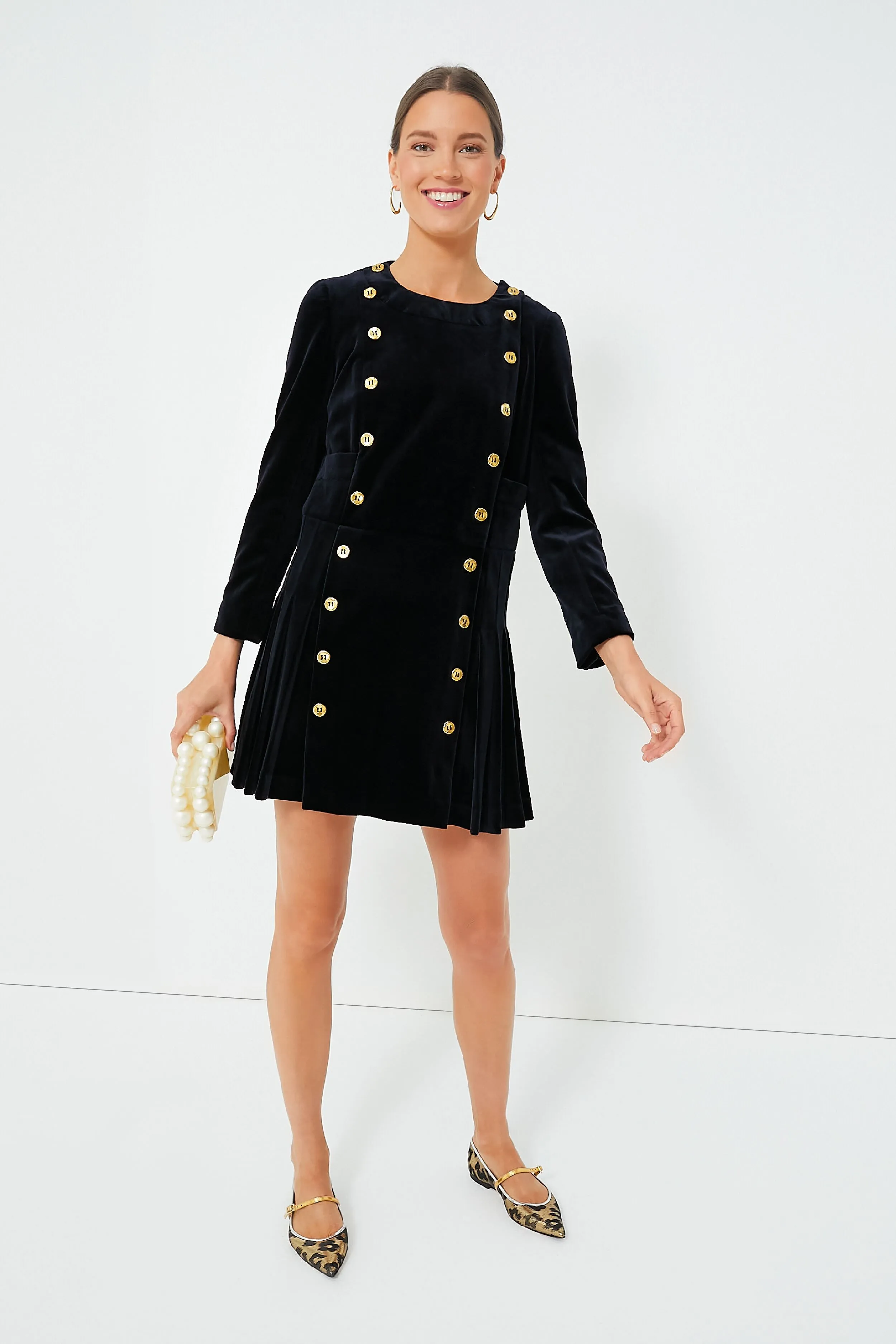 Navy Velvet Whitney Dress