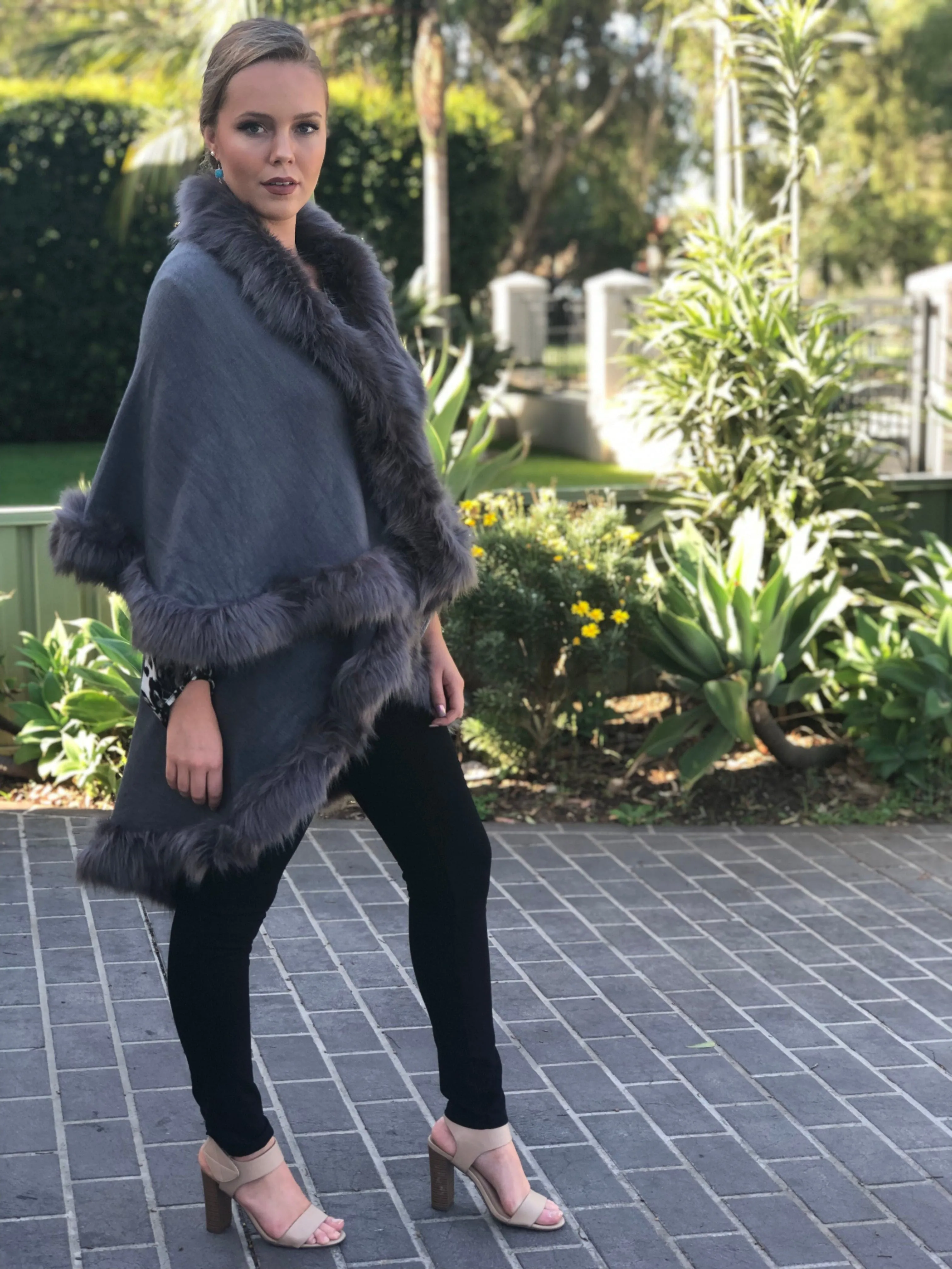 Nina Grey Shawl Cardigan