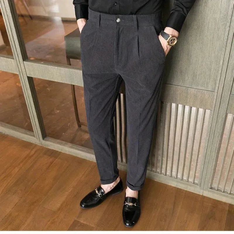 Noble Wear Seoul Corduroy Zipper Suit Pants