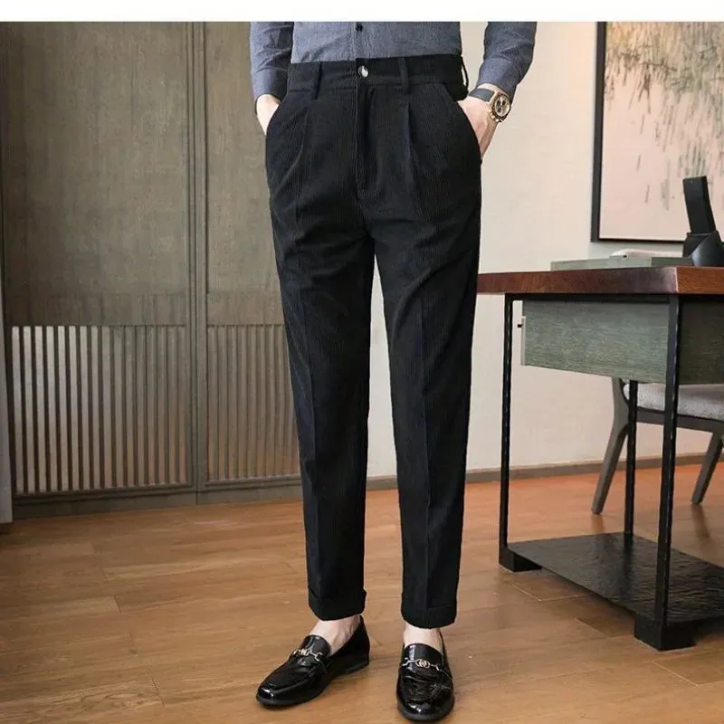 Noble Wear Seoul Corduroy Zipper Suit Pants