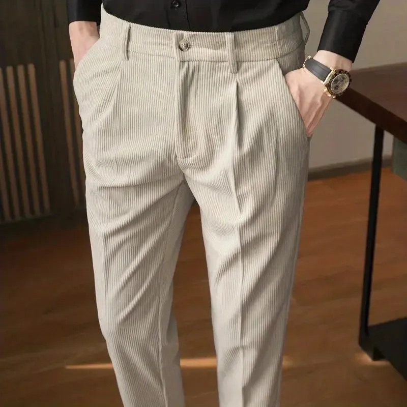 Noble Wear Seoul Corduroy Zipper Suit Pants