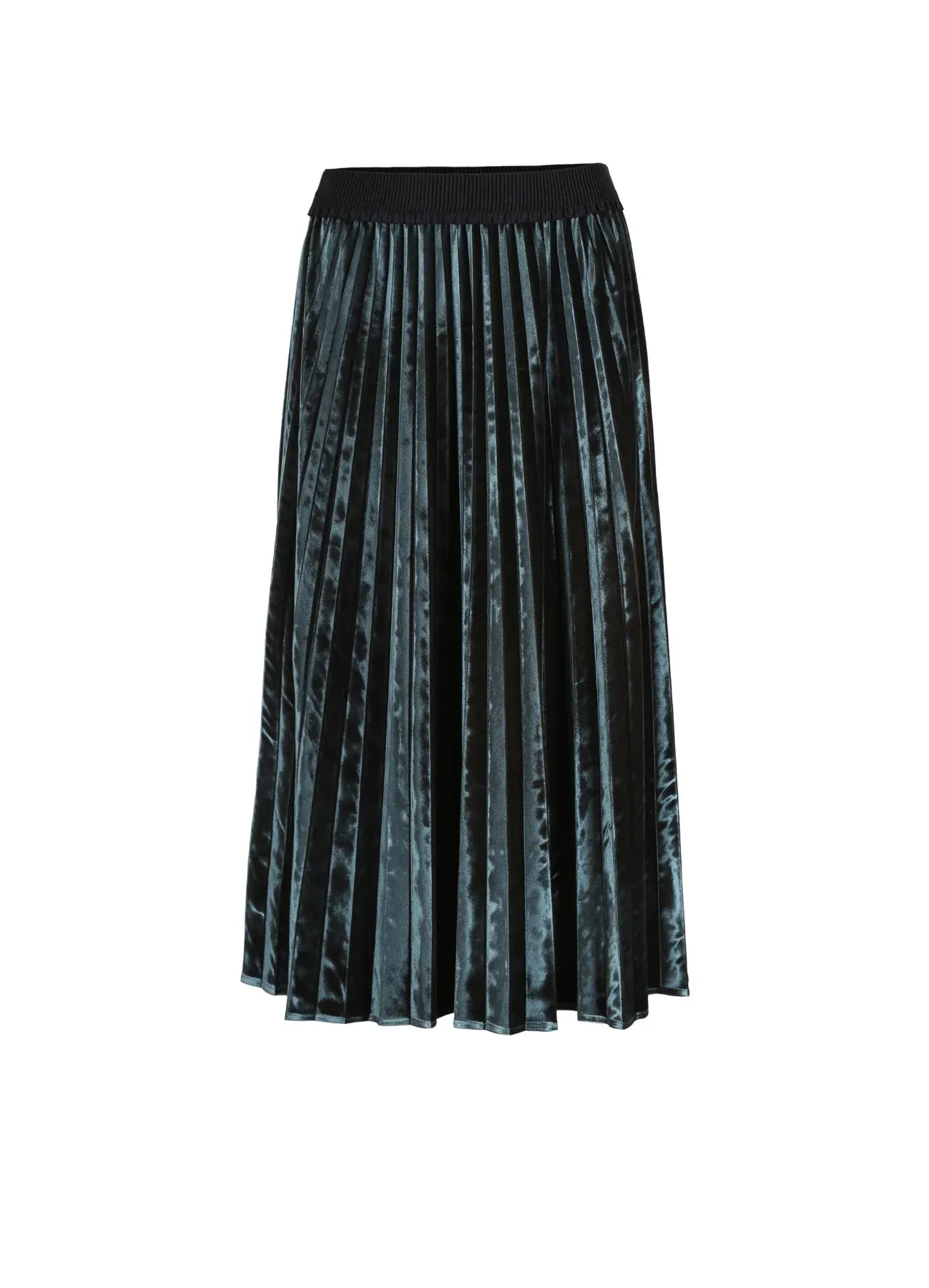 Olga de Polga Mirage Velvet Pleated Skirt Emerald Green