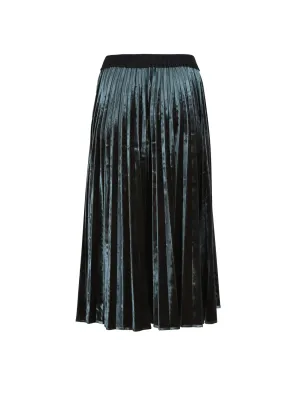 Olga de Polga Mirage Velvet Pleated Skirt Emerald Green