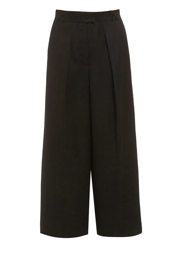 Outsider organic merino wool culotte trousers in black *Last pieces in sizes XS & L*