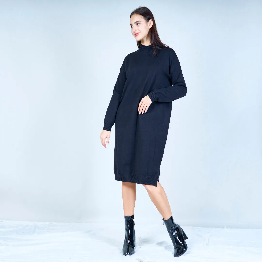 Oversized ribbed knit sweater dress wholesale