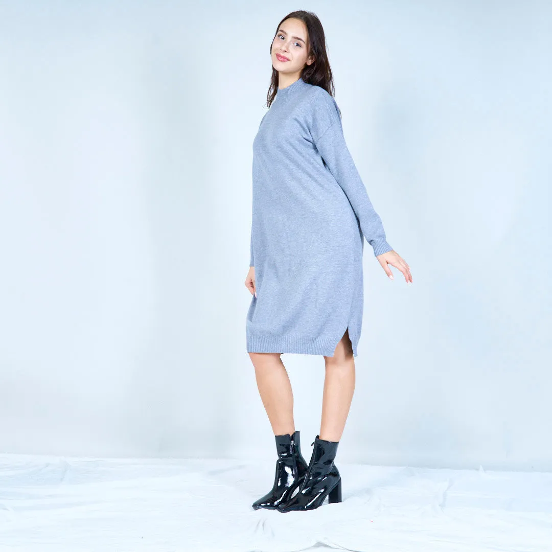 Oversized ribbed knit sweater dress wholesale