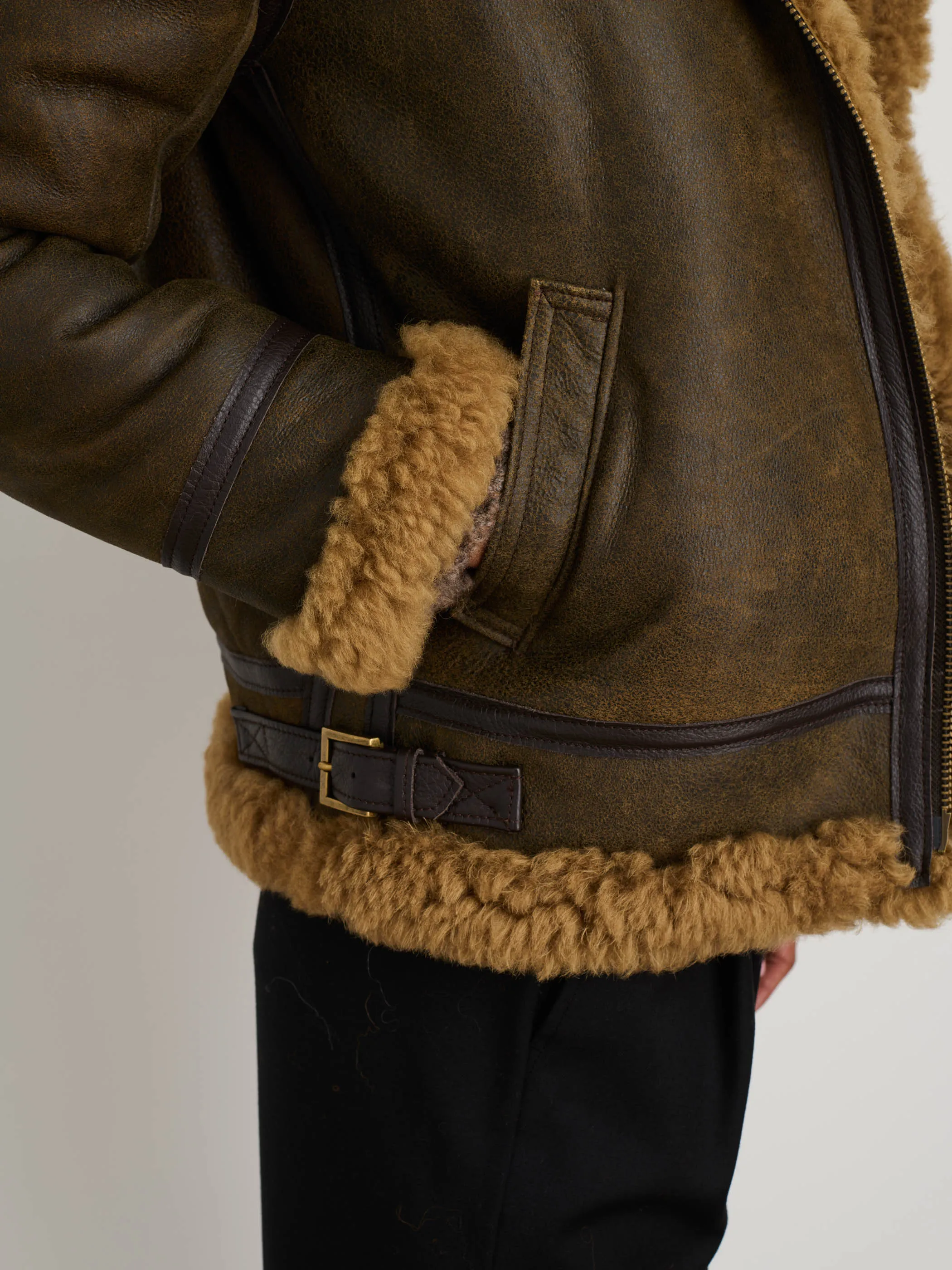 Owen Barry x Alex Mill Amy Aviator Shearling Coat