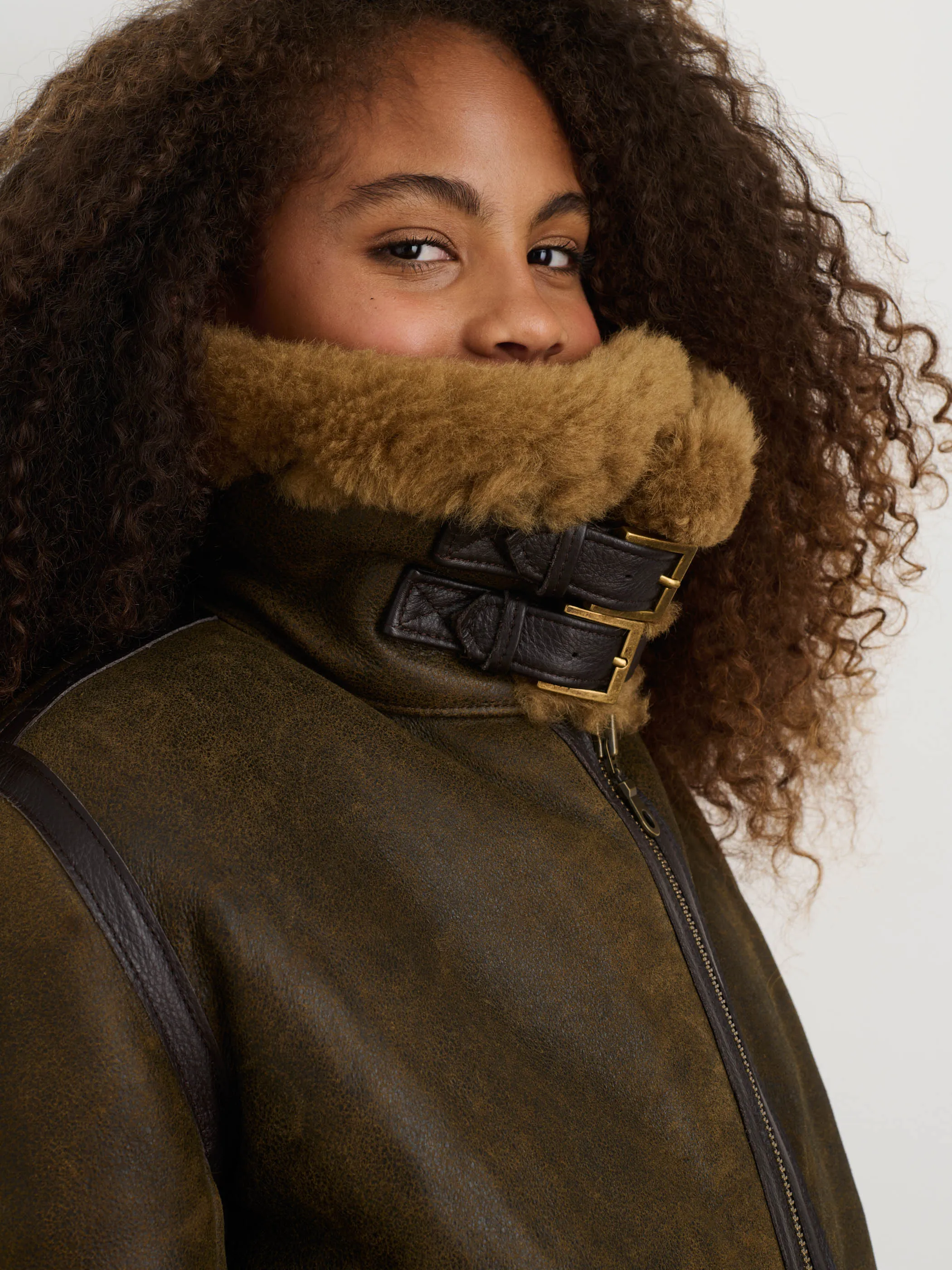 Owen Barry x Alex Mill Amy Aviator Shearling Coat