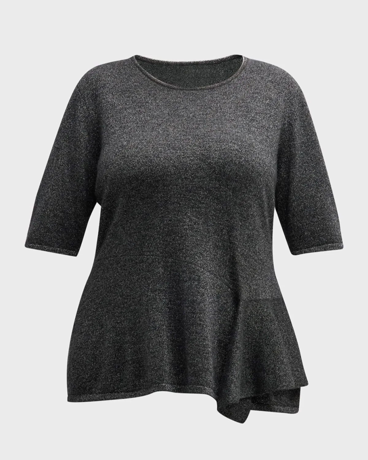 Plus Size Cashmere Lurex Peplum Top