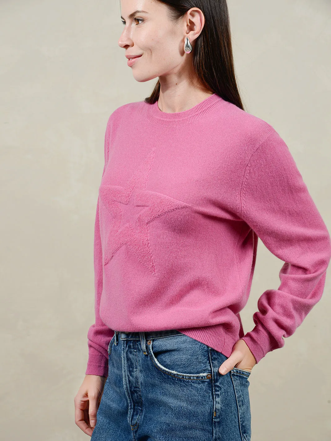 Polly Cashmere Pullover with Boucle Star