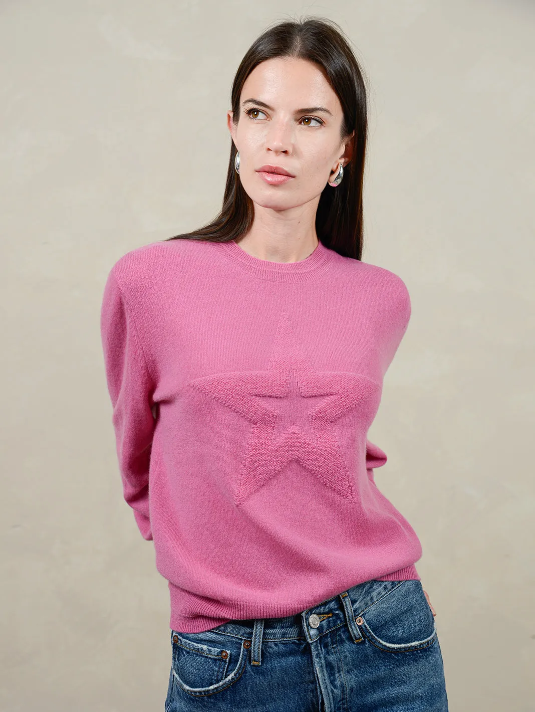 Polly Cashmere Pullover with Boucle Star