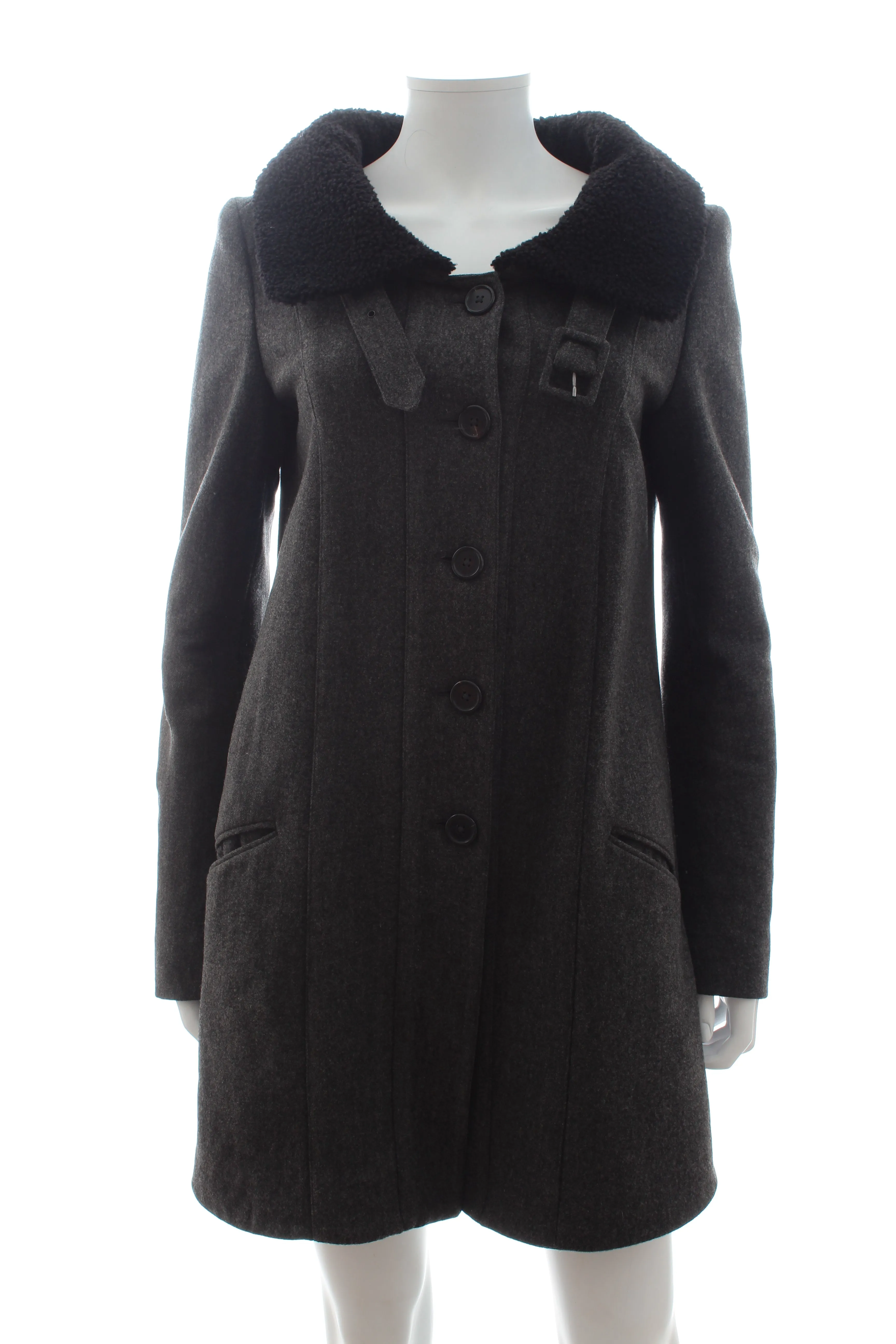 Proenza Schouler Shearling-Trimmed Wool Coat