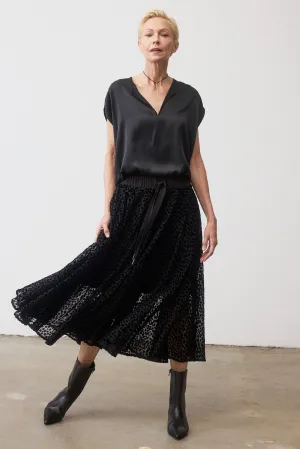 Pull-On Velvet Burnout Maxi Skirt