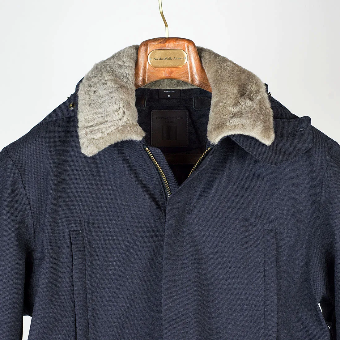 "Bumfreezer" jacket in Navy hopsack fabric