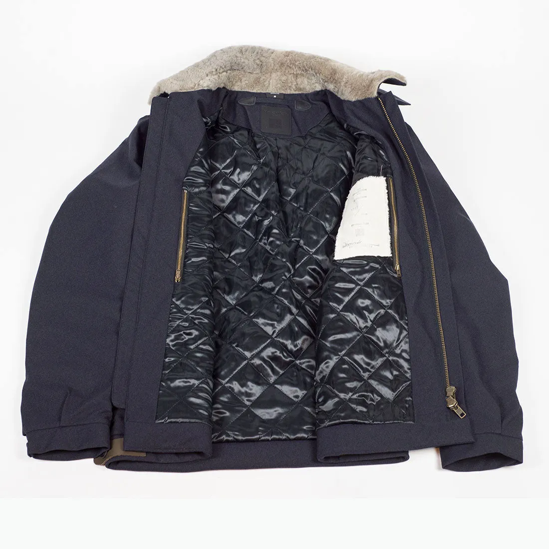 "Bumfreezer" jacket in Navy hopsack fabric