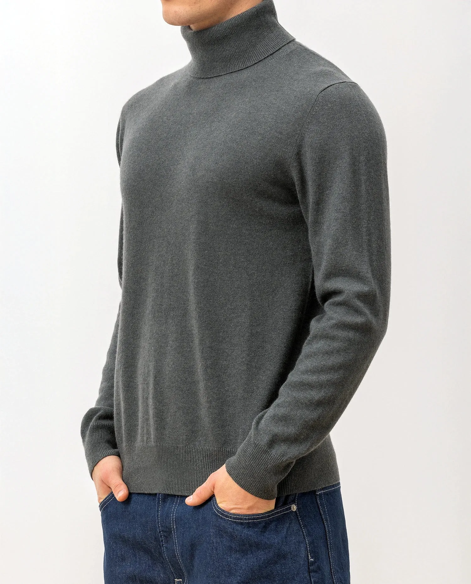 Rollkragen Pullover aus Cashmere in Grün