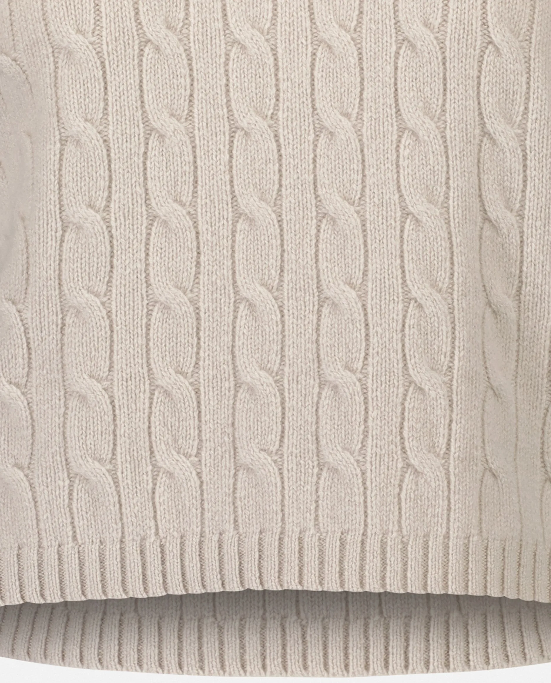 Rundhals Pullover aus Cashmere-Mischung in Creme