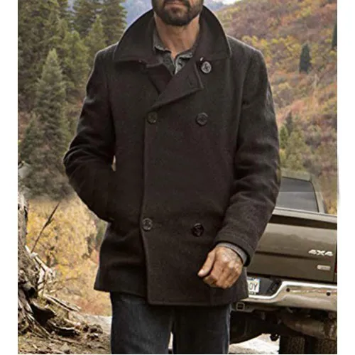 Ryan Bingham Yellowstone Grey Peacoat