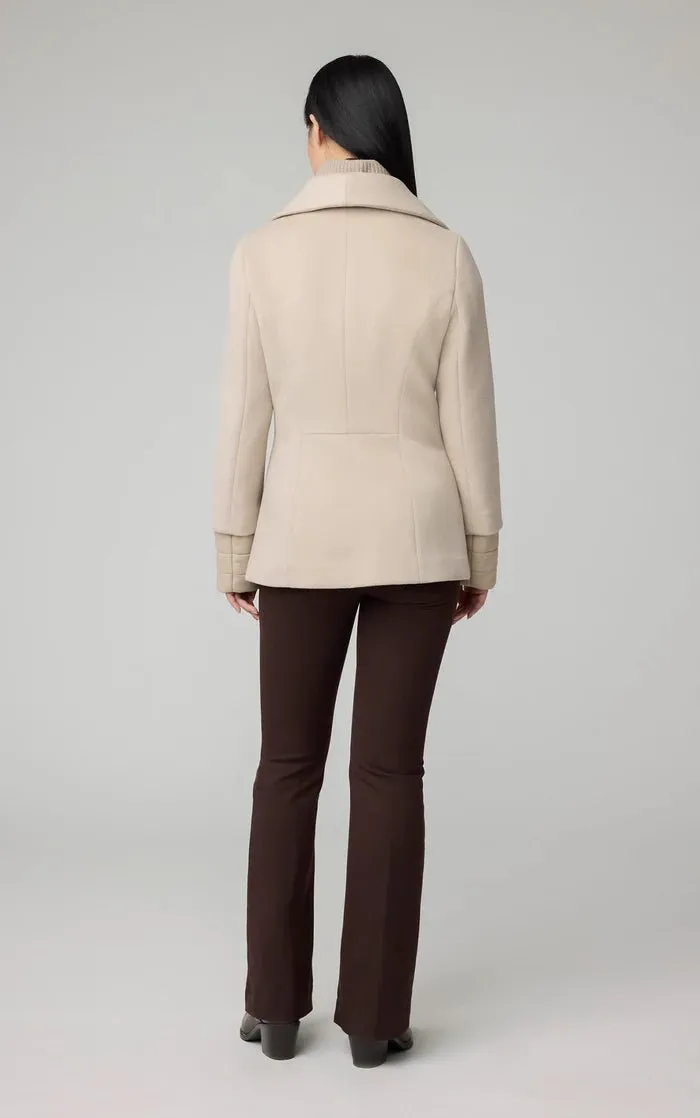 SOIA&KYO FRIEDA - Slim-Fit Mixed Media Wool Coat With Removable Bib