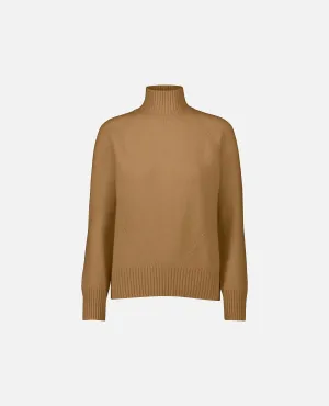 Stehkragen Pullover aus Cashmere in Beige