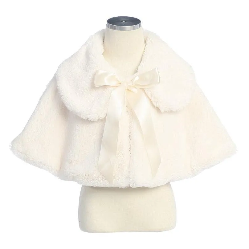 Sweet Kids Fur Cape in Ivory