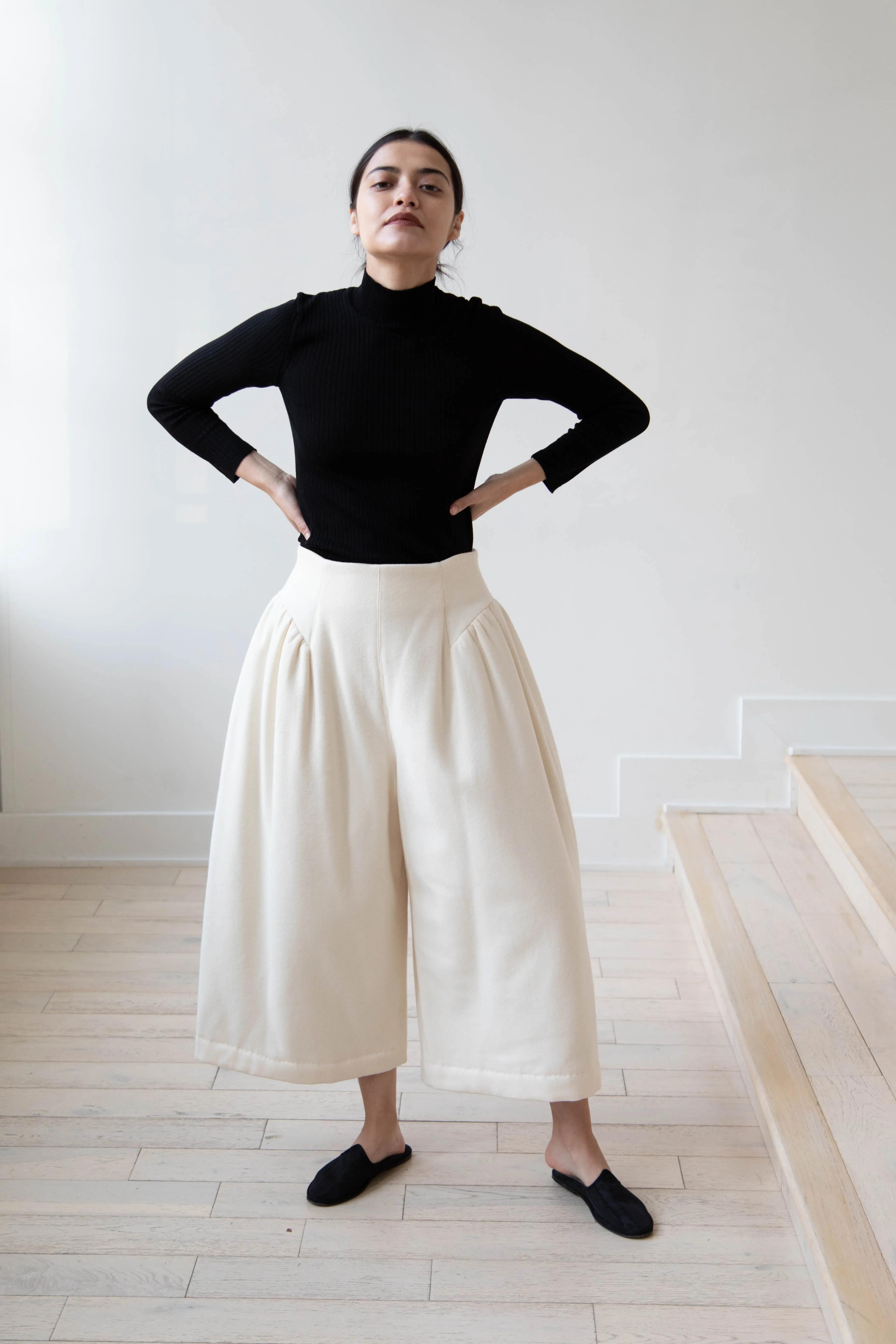 Tenne Handcrafted Modern | Wool Culottes in Ivory