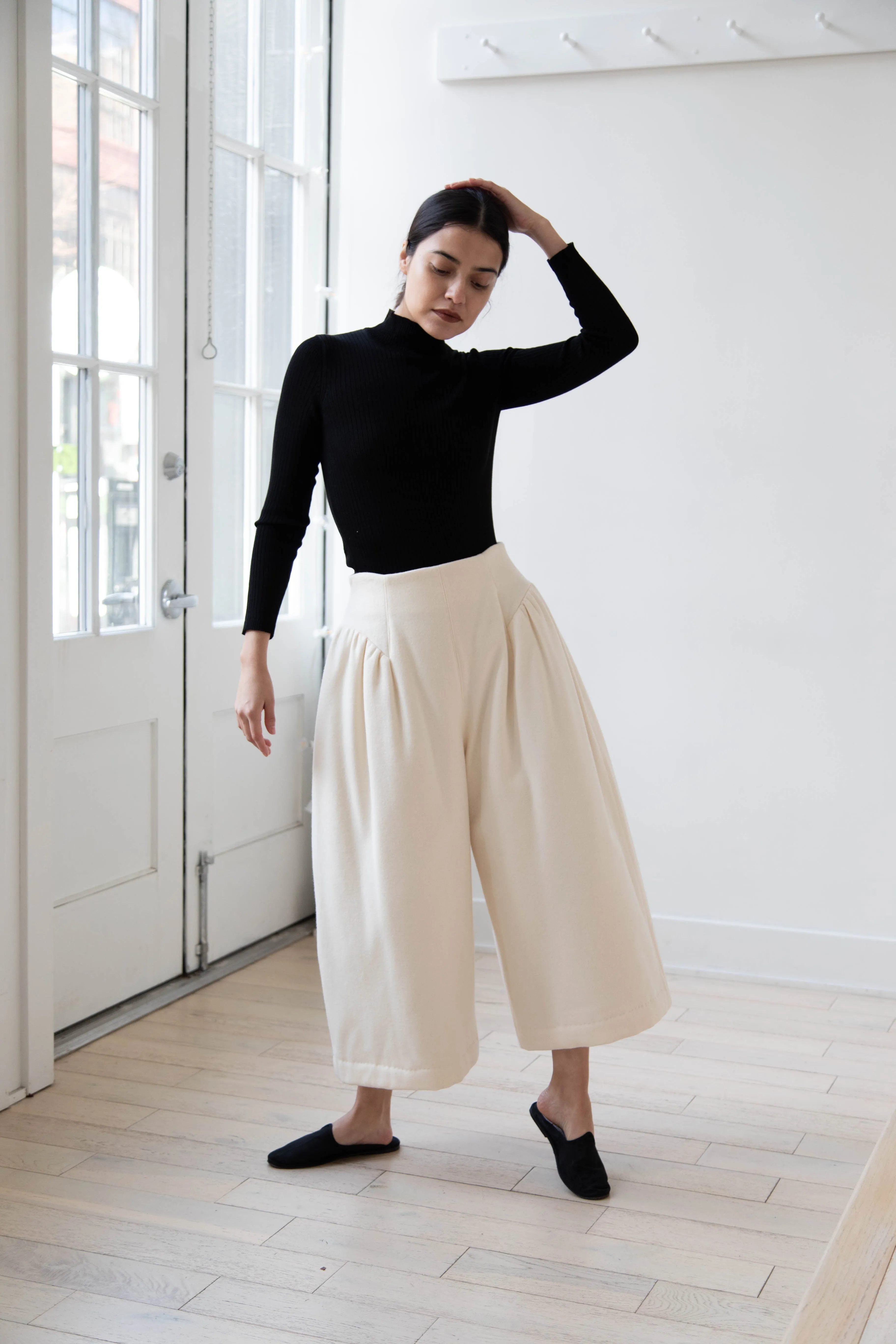 Tenne Handcrafted Modern | Wool Culottes in Ivory