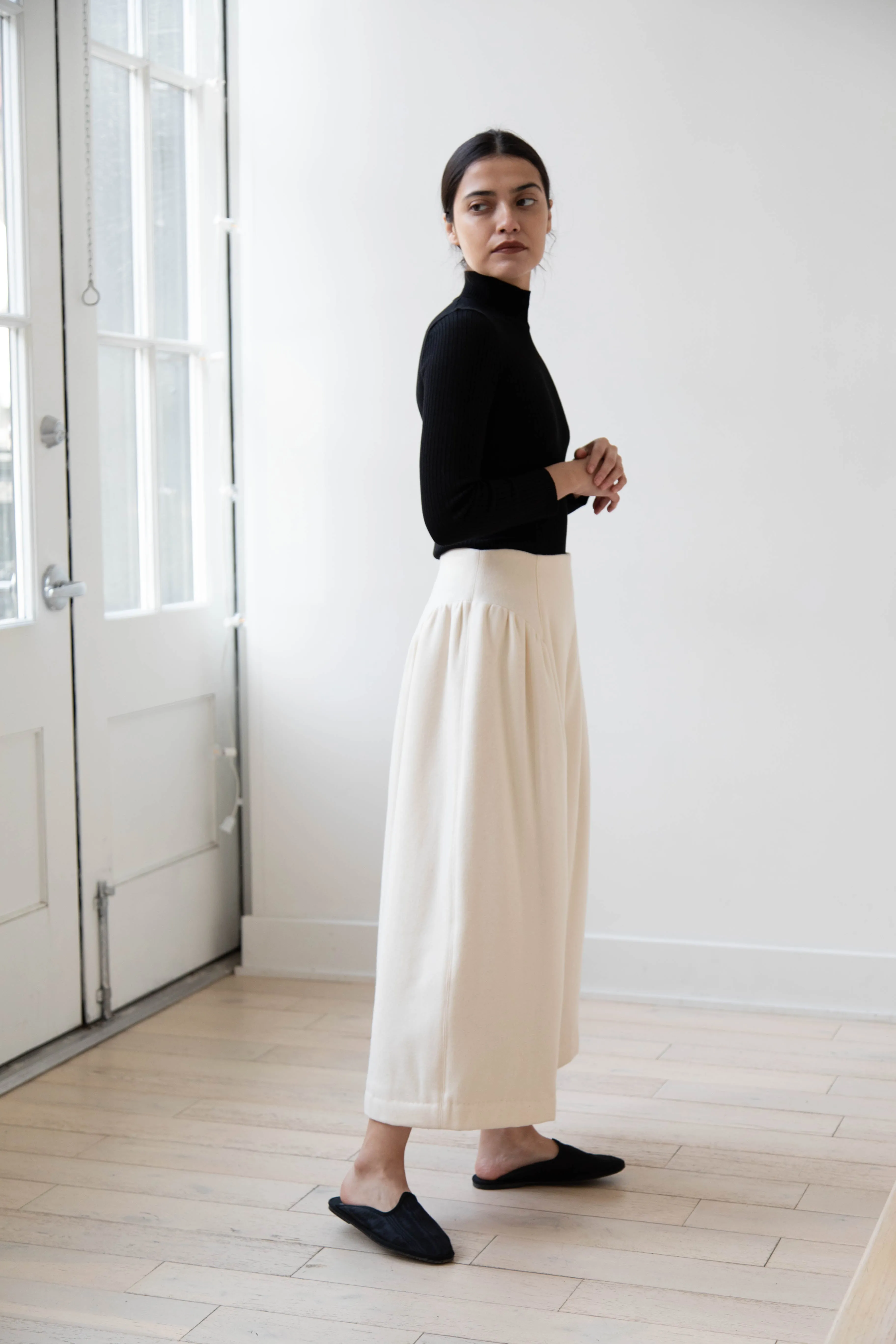 Tenne Handcrafted Modern | Wool Culottes in Ivory