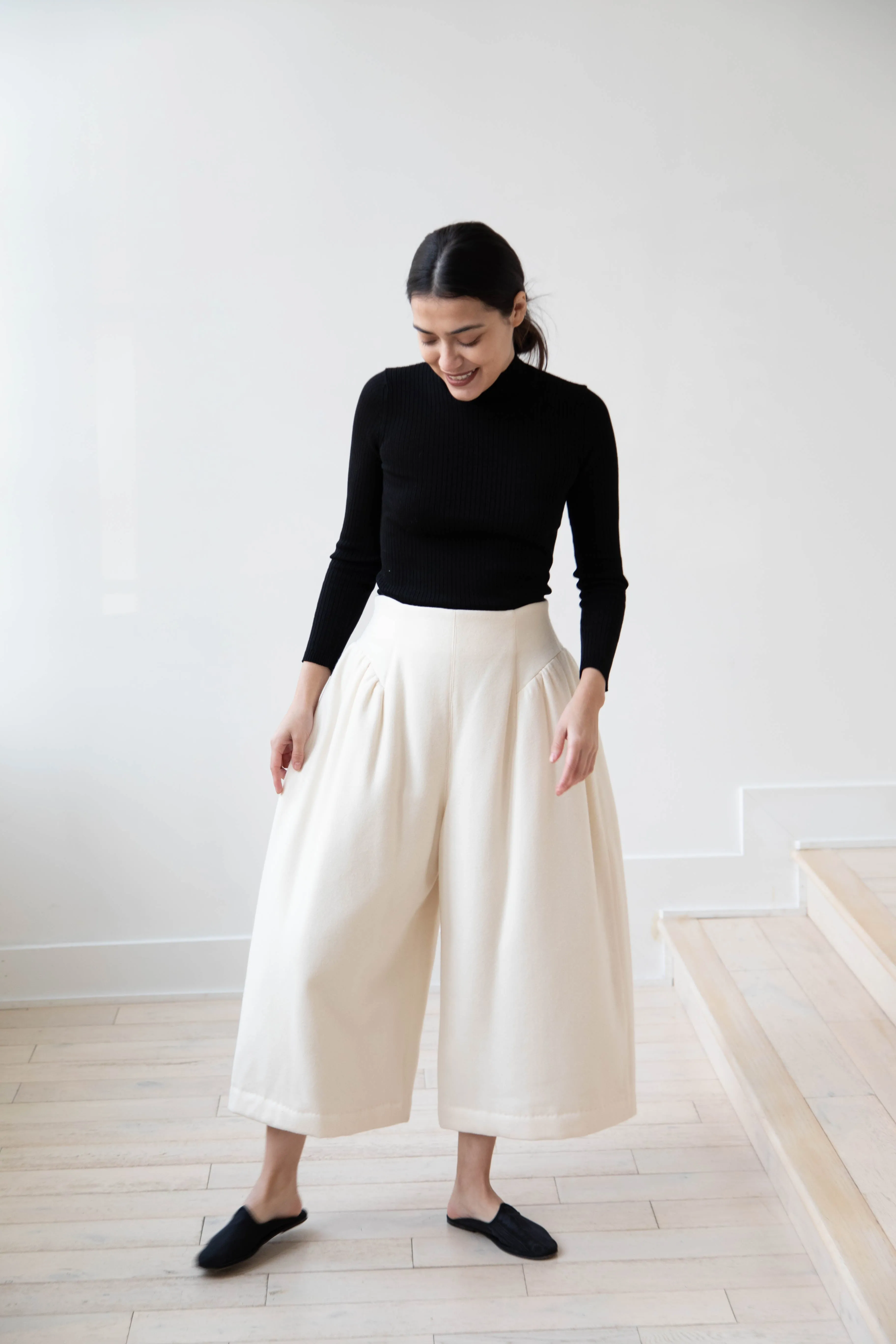 Tenne Handcrafted Modern | Wool Culottes in Ivory