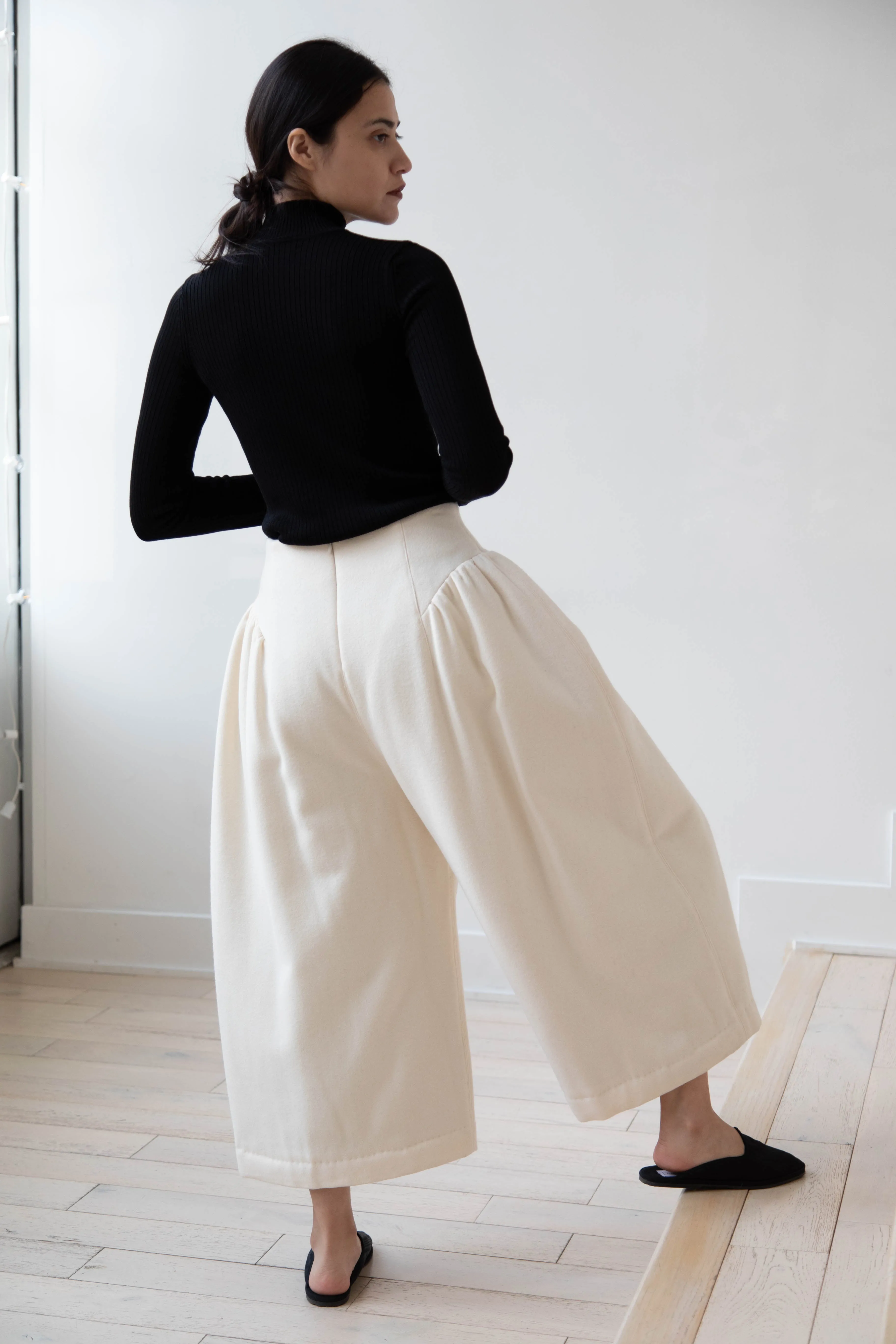 Tenne Handcrafted Modern | Wool Culottes in Ivory