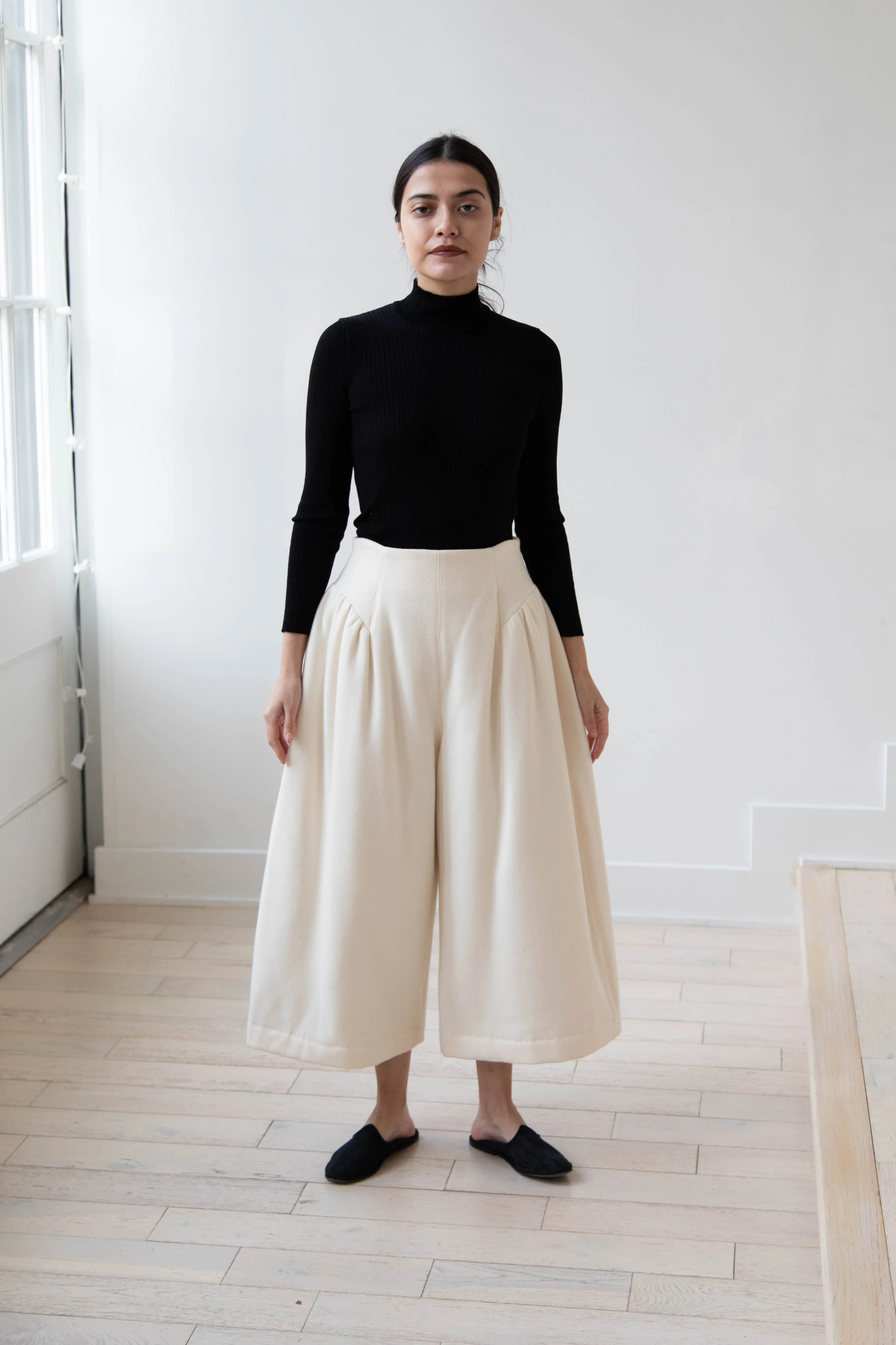 Tenne Handcrafted Modern | Wool Culottes in Ivory