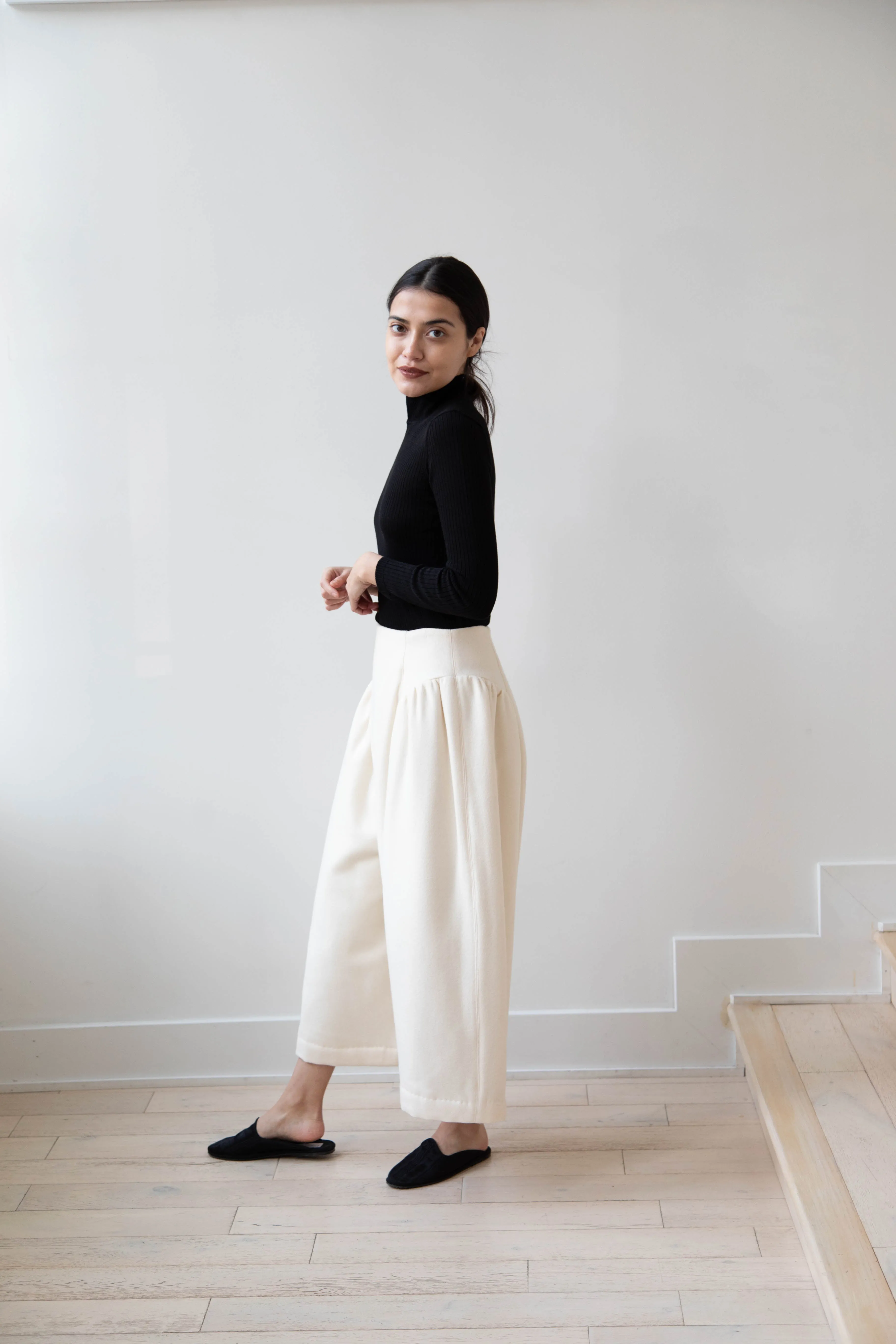 Tenne Handcrafted Modern | Wool Culottes in Ivory